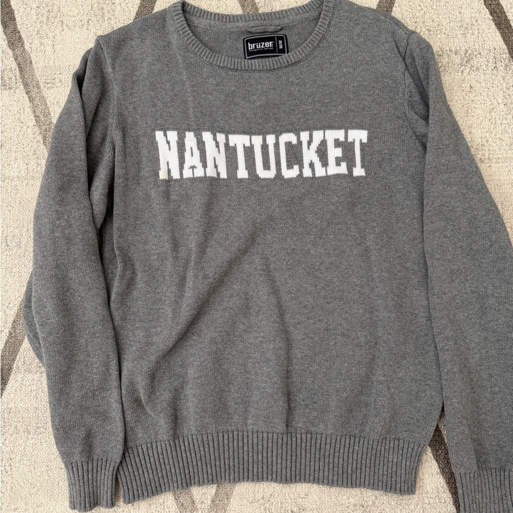 Nantucket Grey Knit Crewneck M